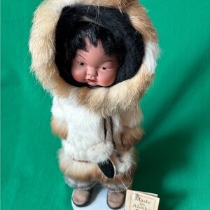 New Alaska Eskimo 15” Doll named Mariak by Memeluck Fur doll Co.